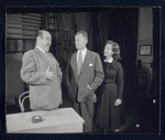 Elliott Nugent, Geraldine Fitzgerald, and unidentified actor in rehearsal for the stage production Build With One Hand