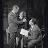 Elliott Nugent, Geraldine Fitzgerald, and playwright Joseph Kramm in rehearsal for the stage production Build With One Hand