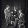 Playwright Joseph Kramm, Geraldine Fitzgerald, and Elliott Nugent in rehearsal for the stage production Build With One Hand