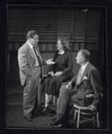 Playwright Joseph Kramm, Geraldine Fitzgerald, and Elliott Nugent in rehearsal for the stage production Build With One Hand