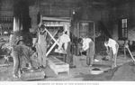 Students at work in the school's foundry