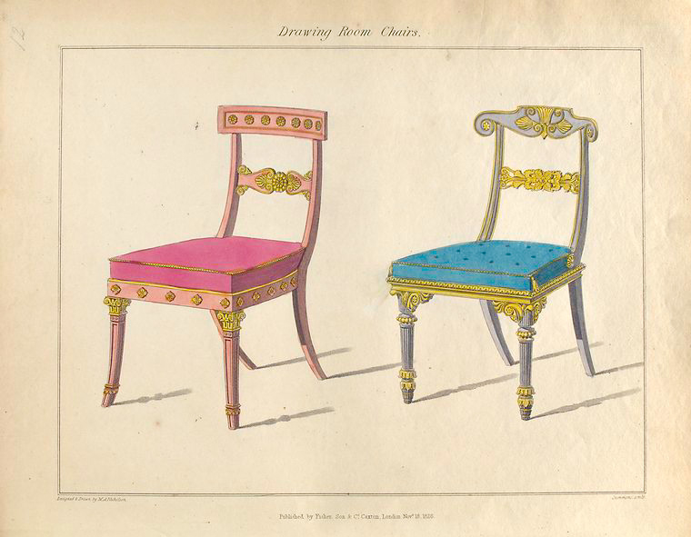 Drawing room chairs. NYPL Digital Collections