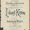 I don't know