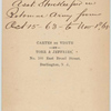 William F. Dubosq : Philadelphia : Asst. Storekeeper in Potomac Army from Oct 15 [18]63 to Nov 1st, [18]65. Burlington, N.J. : Torr  Jeffries