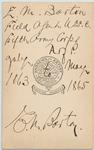E.M. Barton : Field agent U.S.S.C. : Fifth Army Corps A[rmy] of P[otomac] : July 1863 to May 1865 / Boston : Davis  Co