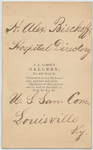 H. Alex. Bischoff : Hospital Directory : U.S. San. Com. Louisville, Ky.[S.l.] : J.C. Elrod’s Gallery