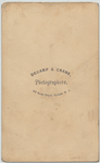 [Seated man displays left arm in brace and shoulder harness, his hand raised to mouth] Newark, N.J. : Decamp  Crane, photographers