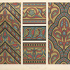 Diaper patterns and borders in rich colours upon gold grounds....