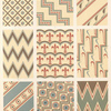 Diaper, spiral, and zig-zag patterns....