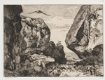 Gorge dans des rochers, d'après Jules Laurens.