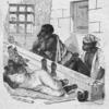 Esclaves nègres arrivés au port d'embarquement, mis au cachot, les pieds dans les entraves (1843).