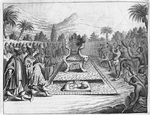 Group gathered around throne.