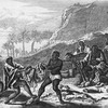 Men pulling an animals loins apart.