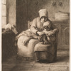 [La leçon de tricot, d'après Millet.]