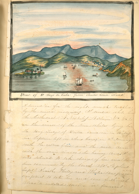 View of St. Iago de Cuba from Powder house island. NYPL Digital