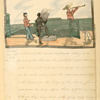 Viewing the coasts by the Chart [One person reading the map, one looking through the telescope and the other watching them.]