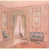 Salon peint style régence, décoré de panneaux peints par Lancret....