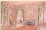 Salon peint style régence, décoré de panneaux peints par Lancret....
