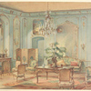 Grand salon Louis XV, peint en gris vert....