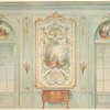 Grand salon Louis XV. Face de portes offrant des peintures....