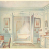 Salle de bains Louis XVI, avec une glace à trois faces....