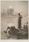 Puiseuses d'eau, d'après Millet.