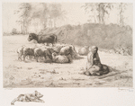 [La petite bergère, d'après Millet.]