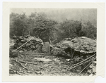 Interior view of breastworks on Round Top, Gettysburg, Pa., 7-1863.