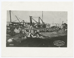 Battalion of the 9th U.S. Infantry coming ashore at Tonku, China, 7-11-1900.