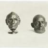 Life masks of Abraham Lincoln, reduced from natural size.