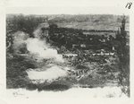First U.S. Official photographs of the American advance in the Argonne. The ruins of the captured town of Varennes. A battery of American field artillery fires a salvo at the retreating German columns.