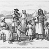 As the train passes, the Negroes gather in groups to gaze at it until it disappears in the distance