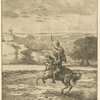 Un cavalier coiffé d'un turban