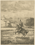 Un cavalier coiffé d'un turban