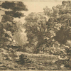 Une petite mare entourée d'arbres