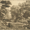 Une petite mare entourée d'arbres