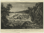 A view of the Great Cohoes Falls, on the Mohawk River; the fall about seventy feet; the river near a quarter of a mile broad.