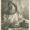 Tête de moine en prière.