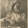 Tête de moine en prière.
