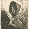 Tête de moine en prière.
