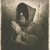 Tête de moine en prière.