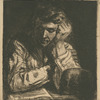 Reader, leaning on elbows.