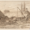 Paysage : chaumières.