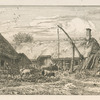 Paysage : chaumières.