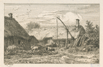 Paysage : chaumières.