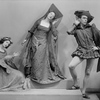 Charles Weidman, Eugenia Liczbinska with Blanche Talmud (seated) Dance Group appearing in music-dance-drama "Music of the troubadours" (Neighborhood Playhouse Production, New York, 1931)