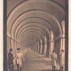 View of the western archway of the Tunnel, lighted by gas