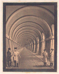 View of the western archway of the Tunnel, lighted by gas