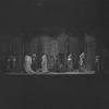 Scene from "King Richard III" with Evelyn Walsh Hall as Queen Elizabeth (wife of Edward IV) et al. Set by Robert Edmond Jones.