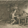 Joueurs de cartes, intérieur.